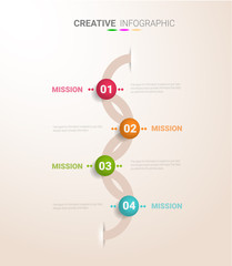 Abstract infographics number options template with steps, with 4 label. Can be used for workflow layout, diagram, business step options, banner, web design. Vector eps 10.