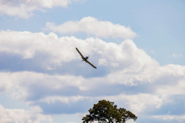 Airplane, field, farming skies,