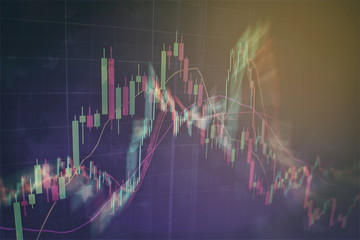 Economic graph with diagrams on the stock market, for business and financial concepts and...