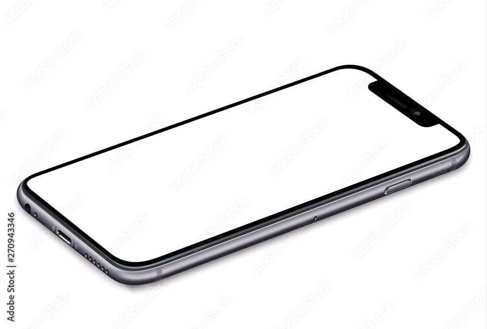 Wall mural mobile phone with a blank screen lying on a flat surface. high resolution vector eps10