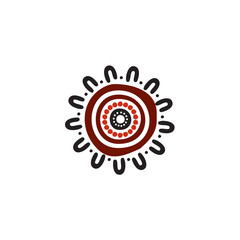 Aboriginal art icon logo design vector template