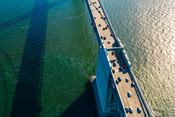 Aerial view of the Bay Bridge in San Francisco, CA