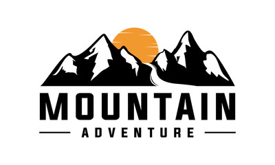 Mountain adventure logo. Retro design