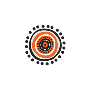 Aboriginal art icon logo design vector template