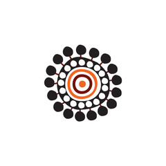 Aboriginal art icon logo design vector template