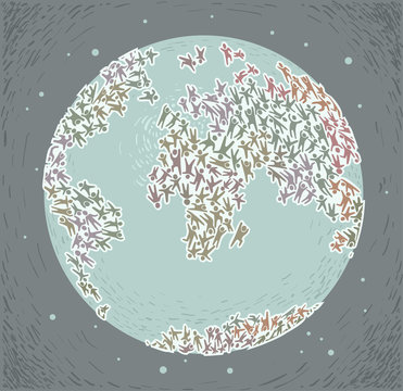 Eco Crisis Earth Overpopulation Illustration