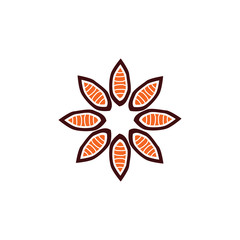 Aboriginal art icon logo design vector template