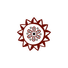 Aboriginal art icon logo design vector template