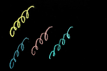 colored scribbles pattern on chalkboard