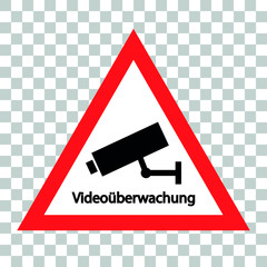 Achtung Video&uuml;berwacht Transparent