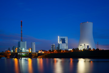 Two Power Stations At Night