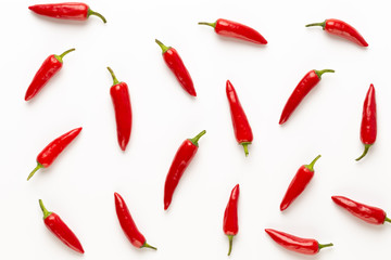 Chili or chilli cayenne pepper isolated on white background cutout.