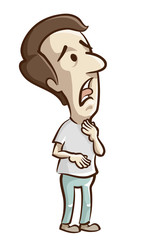 Man Dryness Throat Illustration