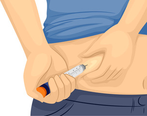 Man Hand Insulin Injection Illustration