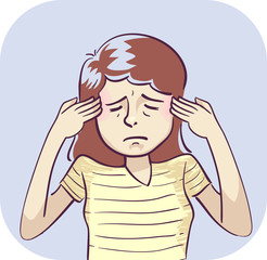 Woman Symptom Headache Illustration