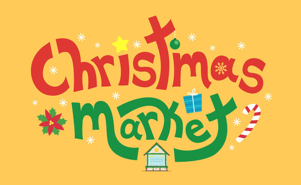 Christmas Market Text Design Illustration