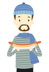 Man Long Sausage Illustration