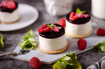 Homemade rapsberry cheesecake