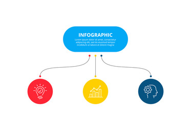 Flowchart infographic template with 3 steps or options. Vector business template for presentation.