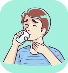 Man Dysphagia Illustration