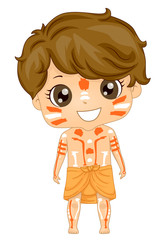 Kid Boy Australian Aboriginal Costume Illustration