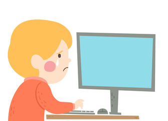 Kid Boy Children Help Line Website Illustration