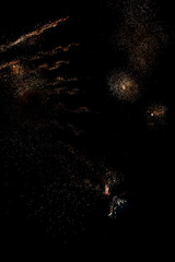 multicolor firework lights on black background