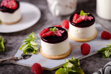 Homemade rapsberry cheesecake