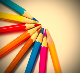 set of colored pencils