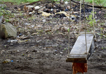 Wooden crib tied for resting