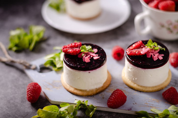 Homemade rapsberry cheesecake