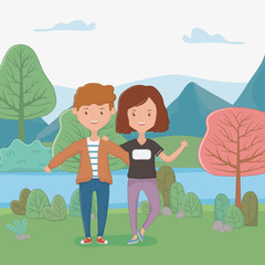 Obraz na płótnie Canvas Girl and Boy Friendship design