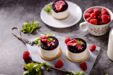 Homemade rapsberry cheesecake