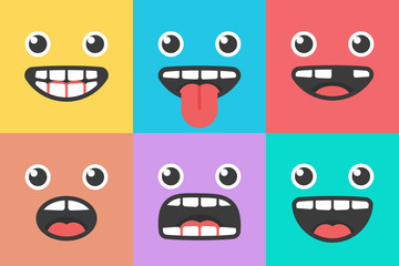 Modern Emoji smile trendy faces. Vector illustrtion