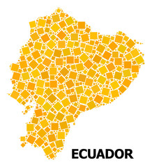Golden Rotated Square Pattern Map of Ecuador