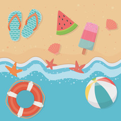 Summer and vacation icon set design