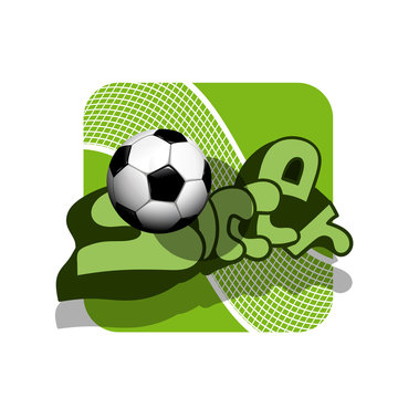 Stock Illustration Soccer Ball and Grid