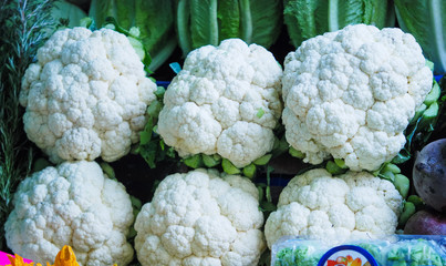 coliflor en mercado de la Ciudad de México. © Marotoson