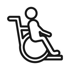 wheelchair user - minimal line web icon. simple vector illustration. concept for infographic, website or app.