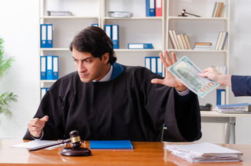 Young woman visiting male lawyer 