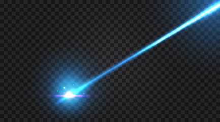 Realistic laser beam on transparent background. Vector illustration. - obrazy, fototapety, plakaty