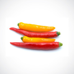 Red hot chili pepper isolated on the white background.