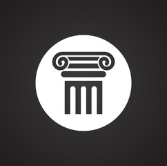 Column icon on background for graphic and web design. Simple illustration. Internet concept symbol for website button or mobile app.