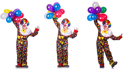 Funny male clown isolated on white 
