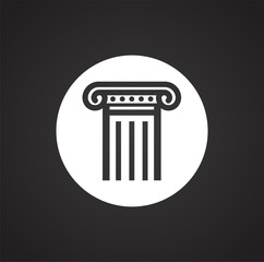 Column icon on background for graphic and web design. Simple illustration. Internet concept symbol for website button or mobile app.