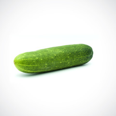 One cucumber on a white background