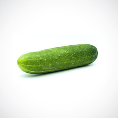 One cucumber on a white background