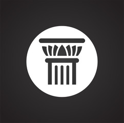 Column icon on background for graphic and web design. Simple illustration. Internet concept symbol for website button or mobile app.