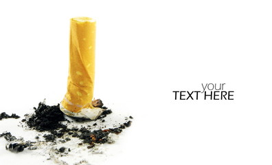 Cigarette butt closeup with the copy space © gmstockstudio