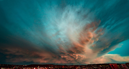 Dramatic sky during a thunderstorm